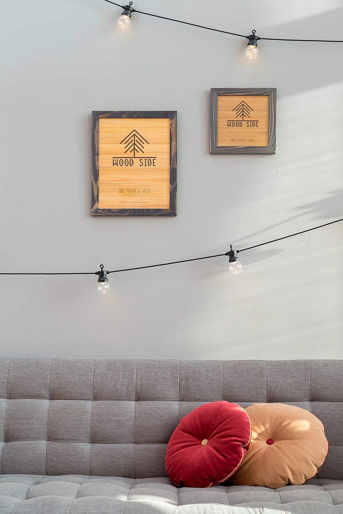 Rustic Wooden Poster Picture Frame 12x18 - Natural Solid Eco Distressed Wood for Wall Mounting Photo Frame - Grey WOOD SIDE ORBIS