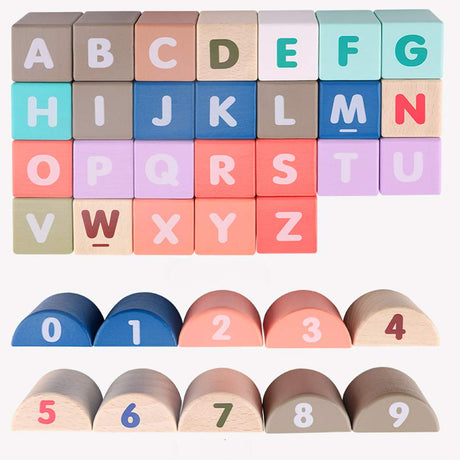 Wooden Building Blocks Set, City Construction Stacker Stacking Preschool Learning Educational Toys, Toddler Toys for 3+ Year Old Boy and Girl Gifts Migargle