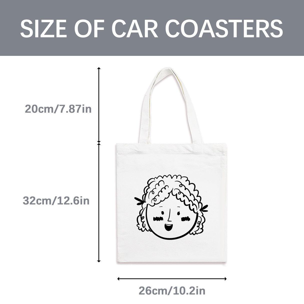 OKBA 10 PCS Sublimation Tote Bag,Sublimation Canvas Bags Bulk, Scrawl Shopping Bag， Blank Canvas Tote Bags for DIY Craft and Decorative Craft 10.2 * 12.6 inches(26 * 32cm). (White) OKBA