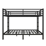 RuiSiSi Queen Over Queen Metal Bunk Bed, Heavy-Duty Queen Bunk Beds with 2 Ladders for Kids Adults, Space-Saving Bunk Bed Frame with Safety Guardrails, Easy Assembly, Noise-Free, Black RuiSiSi