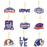 Rertcioph 9 Pcs Football Diamond Painting Kits DIY Double Sided Diamond Art Keychains Hanging Ornament Kits Fans Gift for Buffalo Art Craft Rertcioph