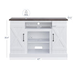 BELLEZE Industrial 47 Inch Rustic Wood TV Stand & Media Entertainment Center Console Table for TVs up to 50 Inch with Open Storage Shelves & Cabinets - Veropeso (White) BELLEZE