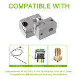 EPLZON 3D Printer Hotend Heater Block Volcano Hotend Apply to E3D V6 hotend HT-NTC100K PT100 Sensor with 2pcs Wrench(Pack of 6 Pcs) EPLZON