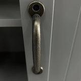 HOMCOM 48.5" Kitchen Pantry Cabinet, Compact Farmhouse Storage Cabinet Organizer with 2 Adjustable Shelves and 4 Beadboard Doors for Dining Room, Gray HOMCOM