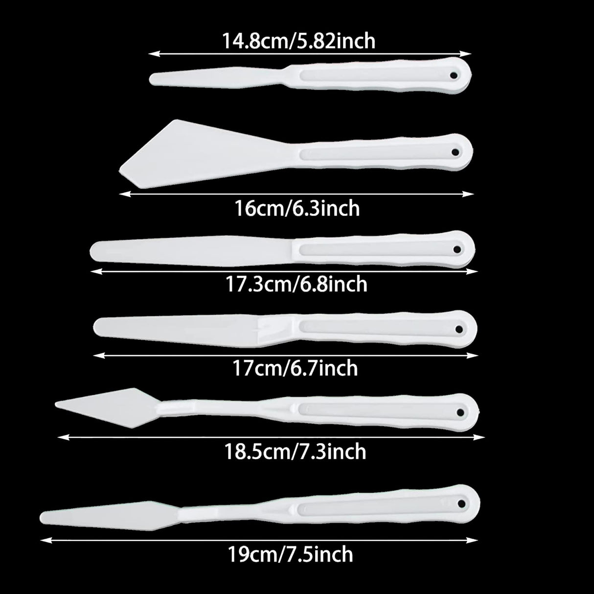 Plastic Spatula Palette Knives Set 30Pcs(5 Pack), KELIFANG Painting Knife for Mixing, Spreading, Scratching, Layering Colors, Thin and Flexible Art Tools for Carving, Oil, Acrylic, Watercolor Painting KELIFANG