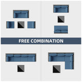 SUNLEI 5pcs Patio Furniture Sets Conversation Set, Low Back All-Weather Rattan Sectional Sofa with Tea Table&Washable Couch Cushions, Outdoor Furniture Set (Silver Rattan) SUNLEI