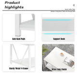 EXCEFUR White Coffee Table with Storage Shelf, Modern Rustic Wood and Metal Center Table for Living Room, 47 Inch EXCEFUR