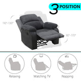 Anthato Manual Reclining Sectional Sofa Set, Living Room Furniture Sets, L-Shaped Sectional Couch & Chair, Comfy 7-Seat Corduroy Fabric Recliner Couch with Coffee Table/Cup Holders for Office, Grey Anthato