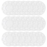 20 Pack Paint Tray Palettes for Kids, Plastic White Palettes for Students, Paint Holder, Paint Supplies LNAUJS