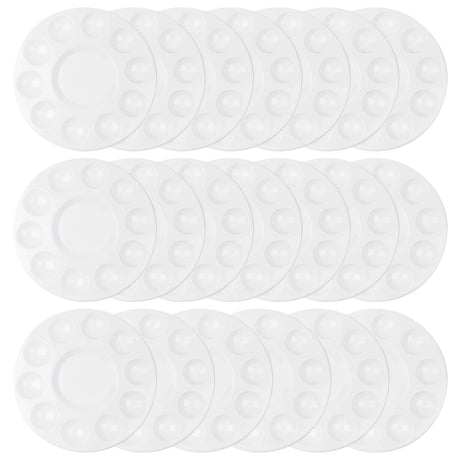 20 Pack Paint Tray Palettes for Kids, Plastic White Palettes for Students, Paint Holder, Paint Supplies LNAUJS