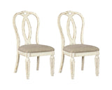 Signature Design by Ashley Realyn French Country Ribbon Back Dining Chair, 2 Count, Chipped White Signature Design by Ashley