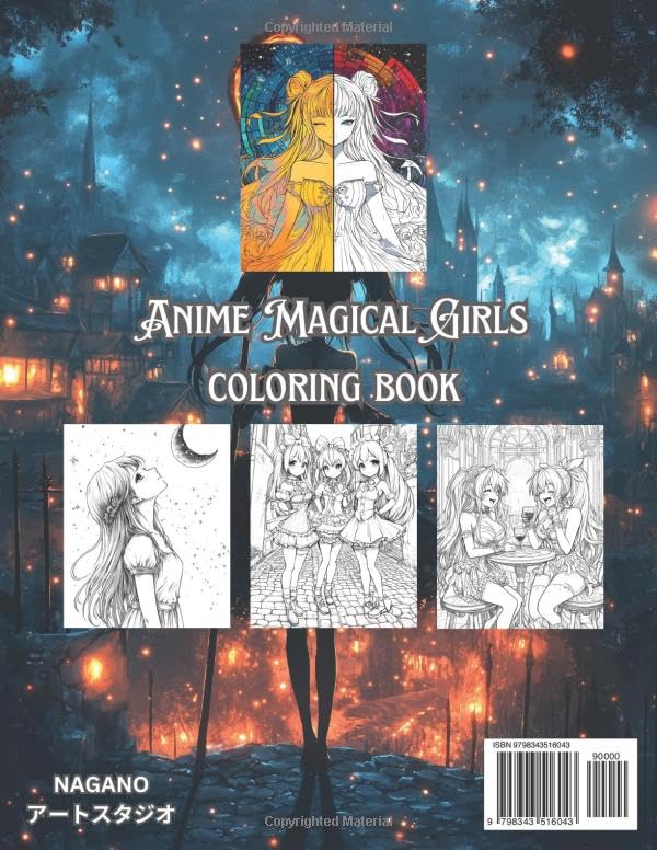 Anime Magical Girl Coloring Book: Manga Coloring Book Magical Girls Art for Children and Adults (Anime Coloring Book: The Endless Series)