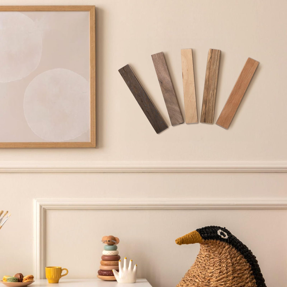 Cididu 10 Pack Exotic Wood Pen Blanks, Wood Blanks for Pen Turning, Unfinished Carving Blocks, Hard Woodcarving Block for Pen Making Supplies DIY Crafts Gifts, Easy to Drill, 5'' x 3/4'' Cididu