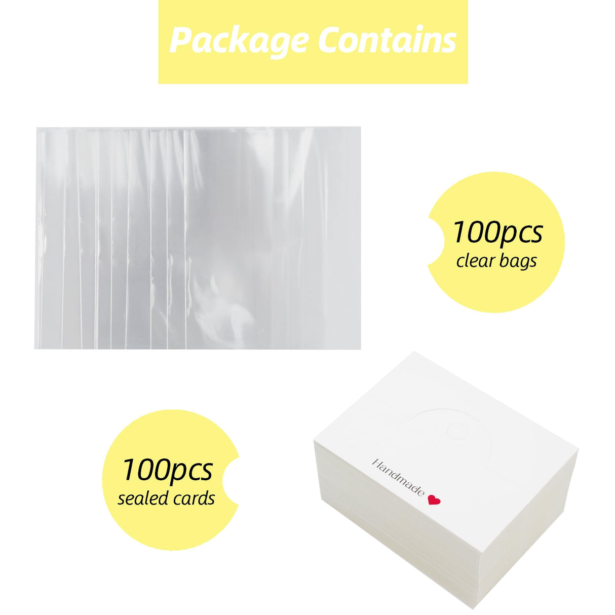 Vcekract 100Pcs Packaging for Small Business, Small Business Packaging Supplies for Bracelet, Car Coaster, Keychain, Jewelry, Display Cards for Selling, 3.14''×3.14'' Vcekract