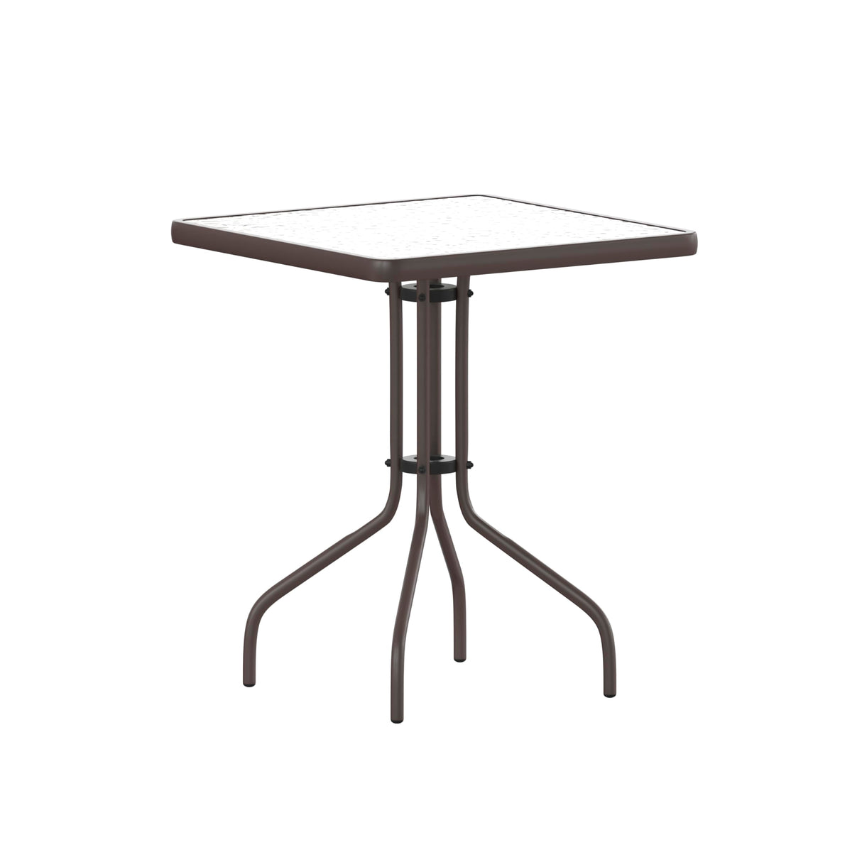 Flash Furniture Barker 23.5'' Square Tempered Glass Metal Table, Bronze Flash Furniture