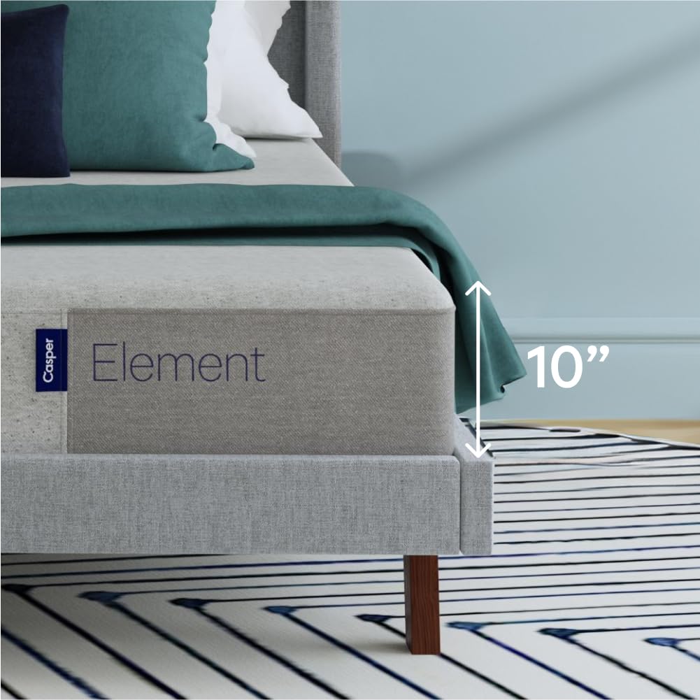 Casper Sleep Element, Medium Firm Mattress, King Size - Memory Foam + Support - 100-Night Trial - CertiPUR-US Mattress, Grey