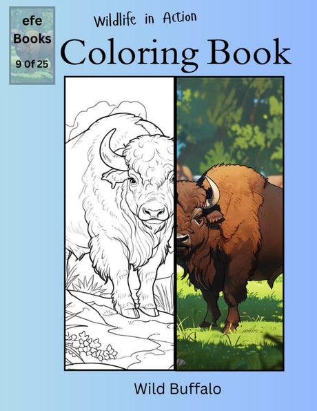 Wildlife in Action Coloring Book Series: Wild Buffalo Majosta