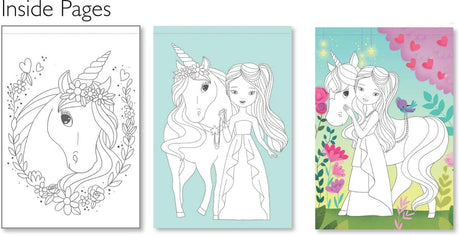 FIRSTJIGGLE First Jiggle Unicorn Colouring Kit for Kids | 48 Pages Coloring Book with 8 Sticker Sheets & 6 Full-Size Color Pencils | Hardbound Art Set for Ages 5+ FIRSTJIGGLE