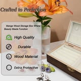 Handmade Wood Jewelry Box - Stylish Wood Travel Organizer for Women & Men, Unique Gift Ideas for Rings, Earrings, Necklaces & Bracelets, Flame Work Finish （Brown） DBlosp