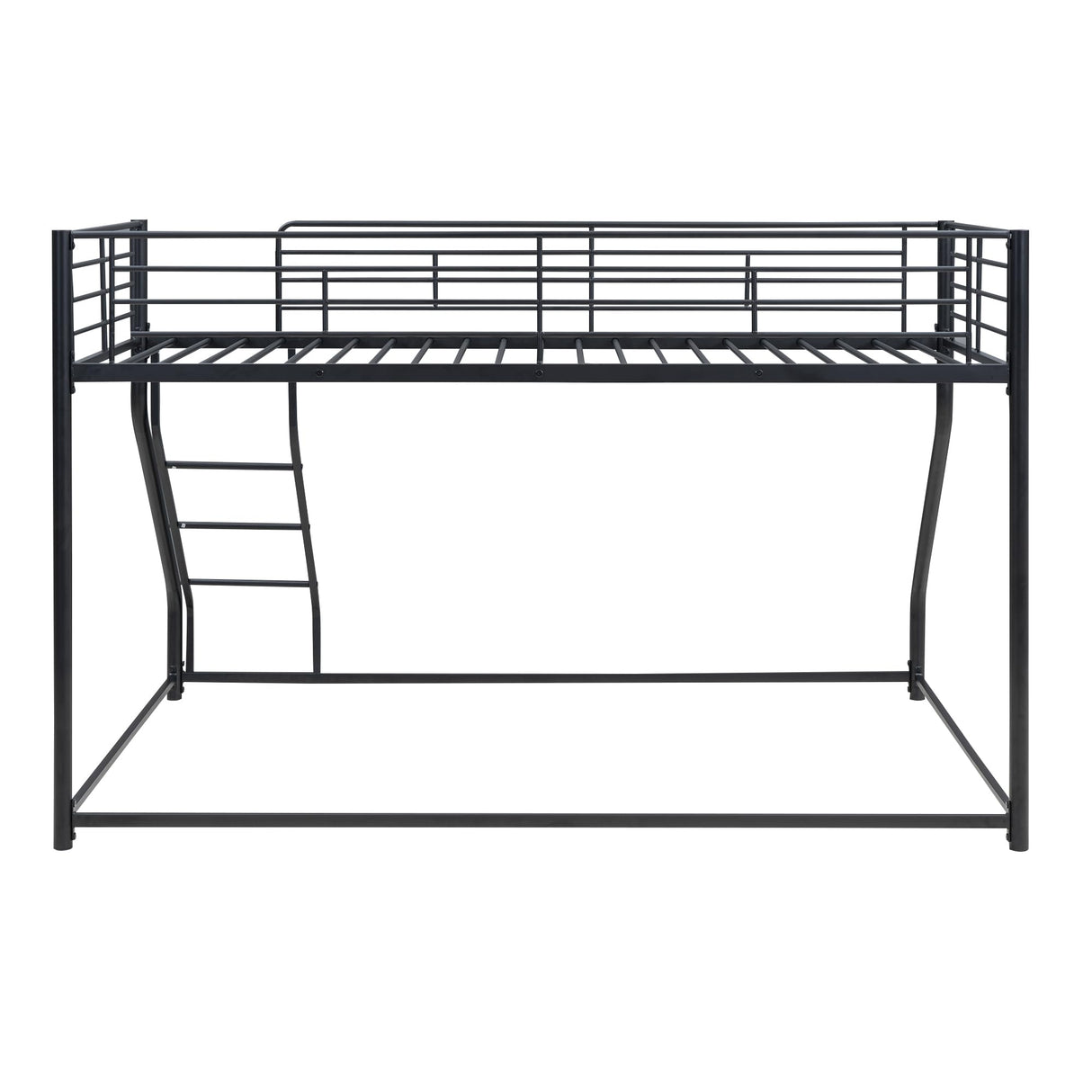 Harper & Bright Designs Metal Bunk Bed Twin XL Over Queen Size with Ladder and High Guardrail, Metal Bunk Bed, Storage Space, Noise Free, Black Harper & Bright Designs