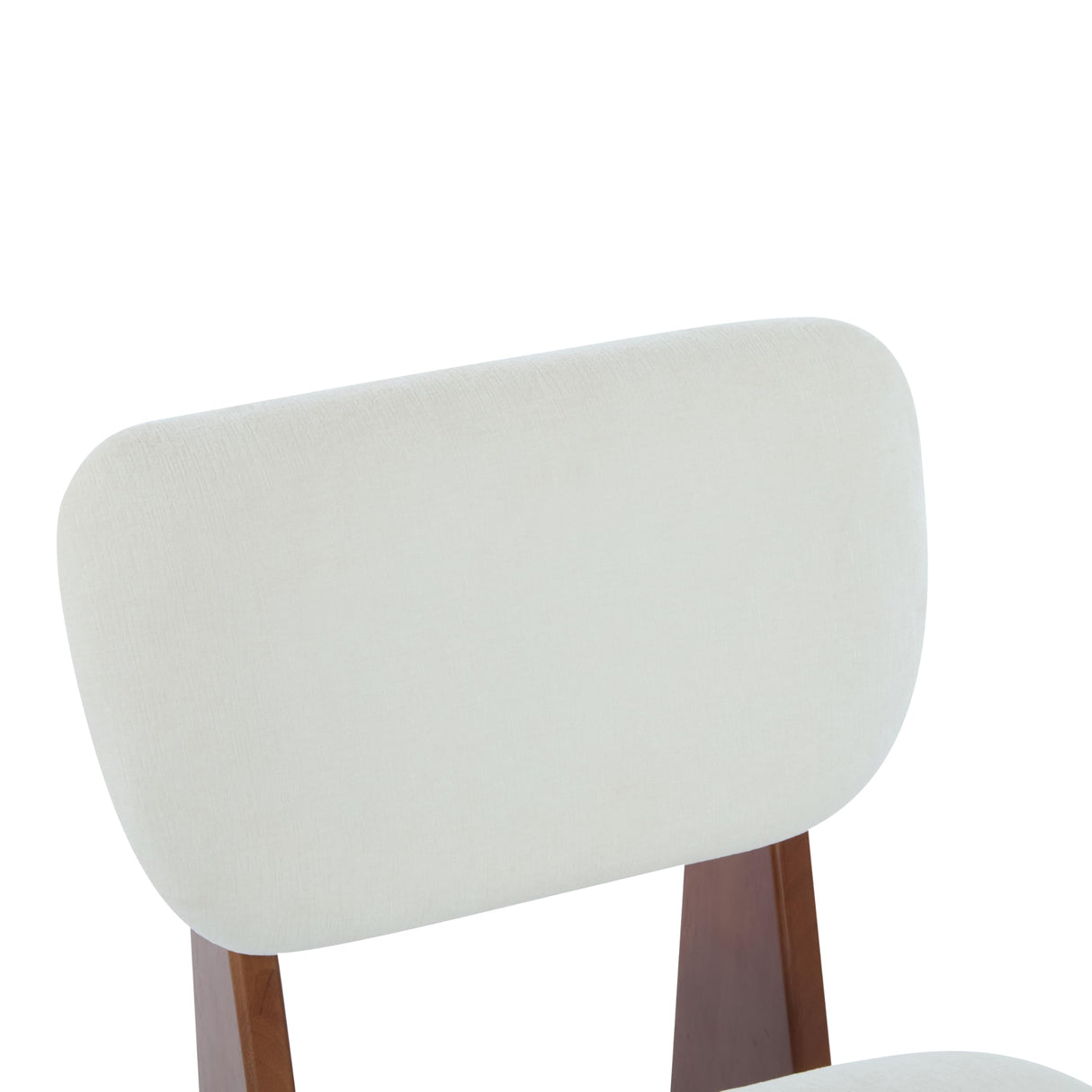 Christopher Knight Home Mores Low Profile Accent Chair Set of 2, Modern Living Room Armless Lounge Chair, Fabric Comfy Reading Chair for Bedroom, Wooden Frame and Thick Padded Seat, Walnut+White Christopher Knight Home