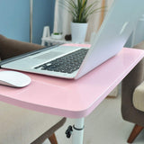 Qiveno Mobile Laptop Table, Small Standing Desk, Angle & Height Adjustable Rolling Laptop Desk Cart Over Bed Table for Home Office (Pink) Qiveno