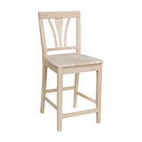 International Concepts 24-Inch FanBack Stool, Unfinished IC International Concepts