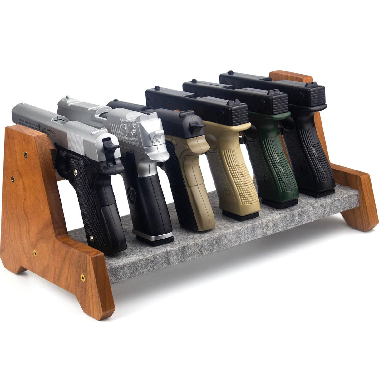 Lobao Gun Rack Cherry Solid Wood Pistol Rack and Firearm Safe Storage Organizer - Premium Pistol Rack Solution (FAS Cherry Wood) Lobaoera
