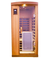 KUNSANA Red Cedar Personal Indoor Infrared Sauna Room, Low EMF Far-Infrared Sauna, Dual LCD Control Panel Inside and Outside,Bluetooth Speaker, Tempered Glass Door with Far Infrared Heating Panel KUNSANA