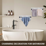 Butizone Bathroom Towel Rack, Rustic Towel Rack Wall Mounted, Small Farmhouse Bath Towel Storage Rack with Weathered Wood and Corrugated Galvanized Metal, for Hanging Towels and Hand towels, White Butizone