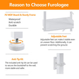 Furologee White Tall Bookshelf, Narrow Bookcase with 6 Shelves, Modern Freestanding Shelf Units, Metal and Wood Display Storage Corner Rack Organizer for Living Room, Home Office, Hallway, Bathroom Furologee