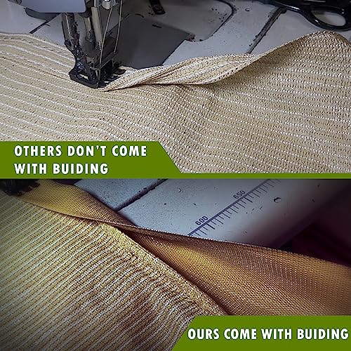 ColourTree 8' W x 16' L Brown Pergola Sun Shade Canopy Replacement Cover, Commercial Grade 260 GSM Cloth for Outdoor Patio, Includes Stainless Steel Weighted Rods (We Make Custom Size) ColourTree