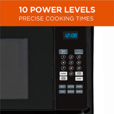 COMMERCIAL CHEF 1.4 Cubic Foot Microwave with 10 Power Levels, Small Microwave with Push Button, 1100 Watt Microwave with Digital Control Panels, Countertop Microwave with Timer, Black Commercial CHEF