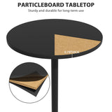 Tall Bar Table Cocktail Table Drink Table With Metal Base, 40" High Top Table 23.6 In MDF Top Pub Table Bar Height Table Bistro Table Round Table Drink Tables for Small Spaces Home, Wood, Black BORGEBY