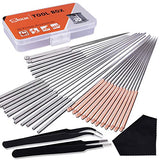 SIQUK 33 Pcs 3D Printer Nozzle Cleaning Tools Kit 30 Pcs 0.15mm, 0.25mm, 0.35mm, 0.4mm, 0.5mm Cleaning Needles 2 Pcs Tweezers and 1 Pc Cleaning Cloth SIQUK