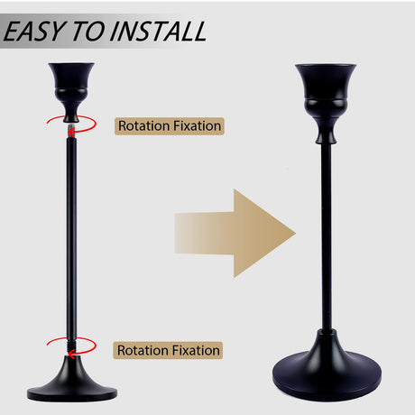 Candlestick Holders,Taper Candle Holder for Candlesticks Black Candelabra Candle Holders Vintage Candle Stick Candle Holder for Fireplace Party Dining Home BEZURA