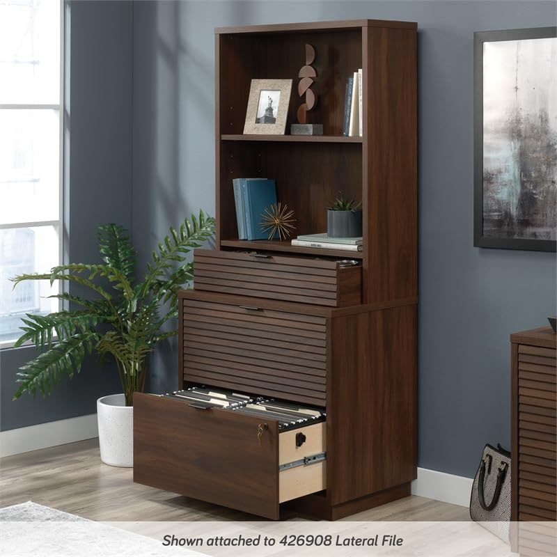 Sauder Englewood Engineered Wood Library Hutch in Spiced Mahogany Sauder