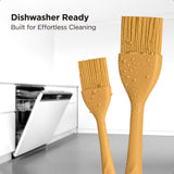 Kitchen Mama WaltzGrip Platinum Silicone Basting Pastry Brush: Set of 2 Heat-Resistant Brushes for Cooking, Baking, Grilling, and Spreading Oil or Butter - Dishwasher-Safe (Yellow) Kitchen Mama
