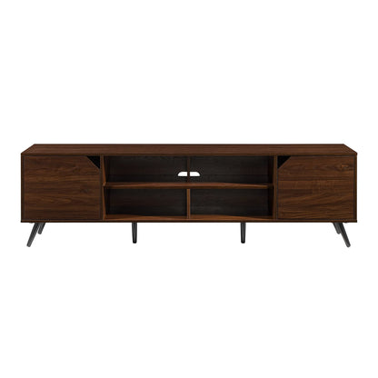 Walker Edison Nora Modern Minimal Open-Shelf Stand for TVs up to 80 Inches, 70 Inch, Dark Walnut - WoodArtSupply