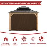 Coastshade Gazebo Pergola Canopy Panel Sidewalls Replacement 8ft Gazebo Pergola Privacy Panels Sidewall for Gazebos with 10Curtain Rings &10Rail Hooks,Brown CoastShade