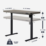 kowo Electric Height Adjustable Standing Desk with Drawer, 55" Home Office Wooden Computer Desk Ergonomic Memory Control Workstation Sit Stand Desk, Grey Oak/Black kowo