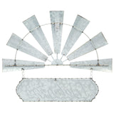 Farmlyn Creek Windmill Welcome Sign - 17 x 15 in White Galvanized Finish - Rustic Farmhouse Wall Decor - Outdoor Metal Windmill Decor - Front Door Welcome Sign Hanging Farmlyn Creek