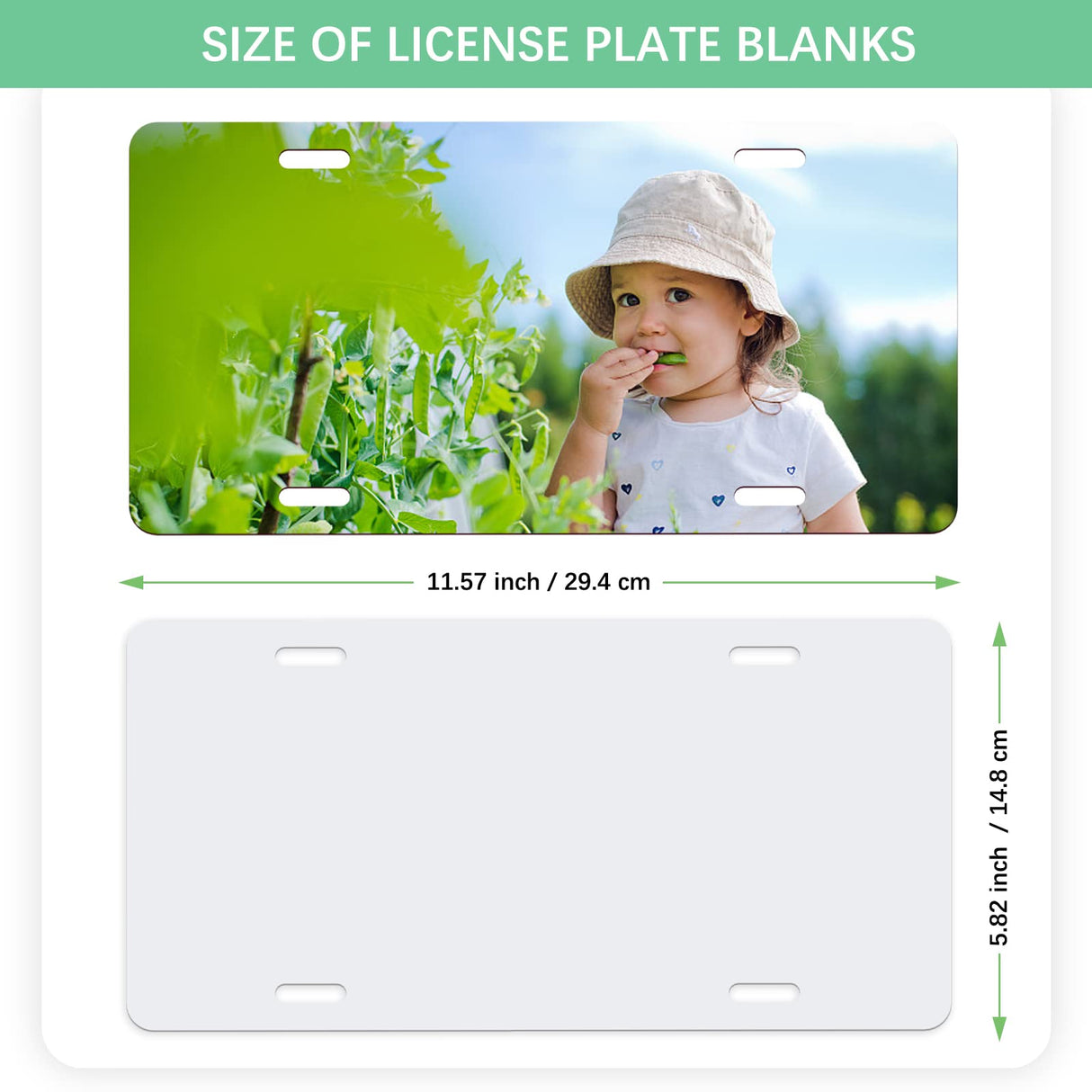 nomiou 4PCS Blank Metal Automotive License Plate Plates Tag for Custom Design Work (White) nomiou