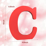 AOCEAN 6 Inch Red Wood Letters Unfinished Wood Letters for Wall Decor Decorative Standing Letters Slices Sign Board Decoration for Craft Home Party Projects (C) AOCEAN