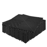 HTWELL 24 Pack 16"x 16"Interlocking Garage Floor Tiles,Modular Drainage Floor Mat,Non-Slip Splicing Interlocking Drainage Mats Floor Tile for Garage Car Wash Basement,etc(Black) HTWELL