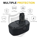 Qwenoer 2Pack 6.0Ah 18V Lithium Battery Replacement for Dewalt 18V Battery Compatible with 18 Volt Dewalt Batteries DC9096 DC9098 DC9099 DW9095 DW9096 DW9098 DE9039 (Not for DC9180) Qwenoer