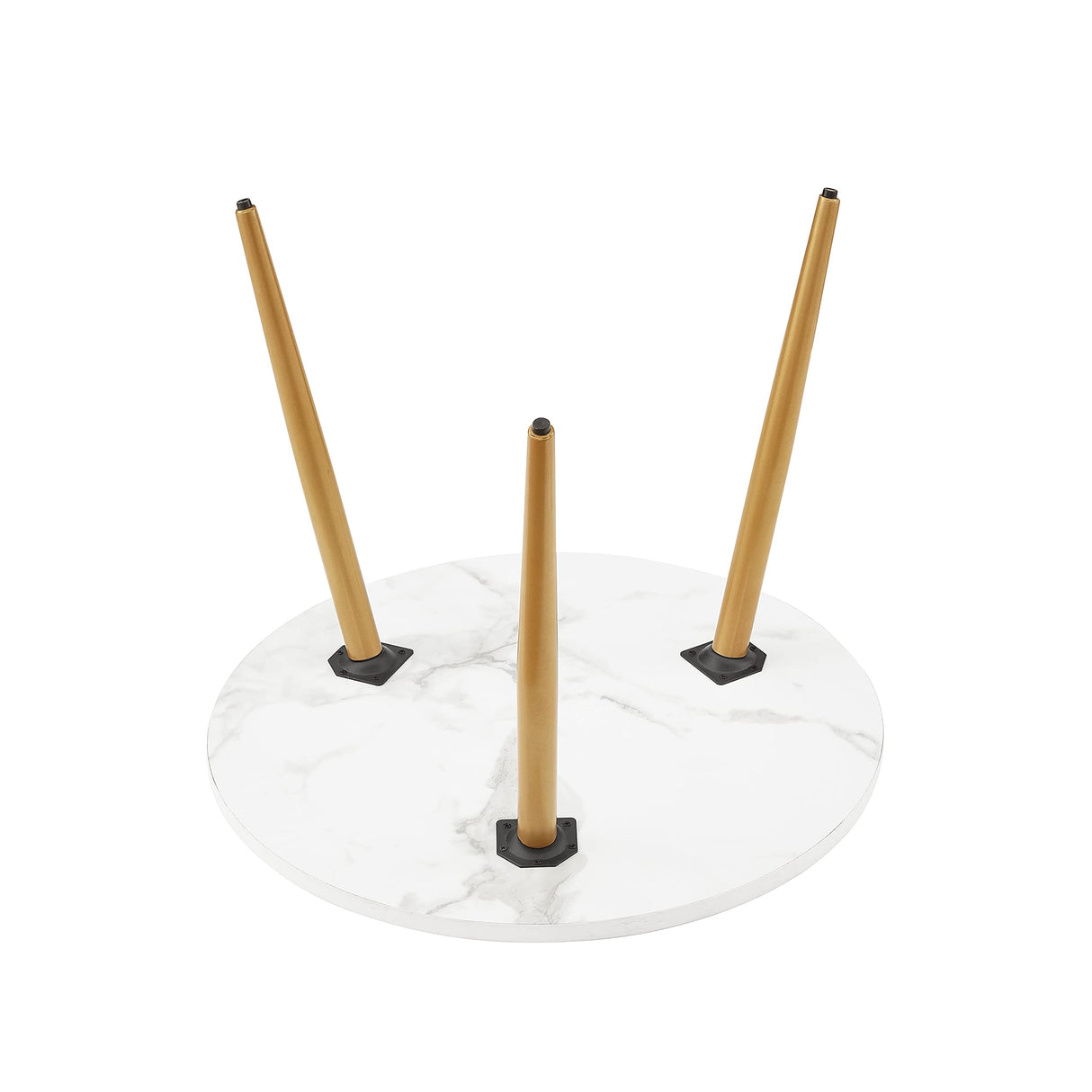 Ball & Cast Nesting End Coffee Table Set of 2, 23.6"&17.75" Dia-Tapered Leg, White/Black Ball & Cast