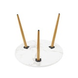 Ball & Cast Nesting End Coffee Table Set of 2, 23.6"&17.75" Dia-Tapered Leg, White/Black Ball & Cast