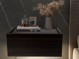 Lizipai Floating Nightstand Wall Mounted, Concealment Furniture,Night Stand with Drawer, Hanging Bedside Table （Night Falls Black-Left-Big） Lizipai