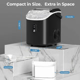 Nugget Ice Makers Countertop with Soft Chewable Pellet Ice, 7 Mins Ice Making, 35.5Lbs/24Hrs, Pebble Ice Maker Machine with Self-Cleaning/Ice Basket/Ice Scoop for Home/Office/Bar, Black ZAFRO